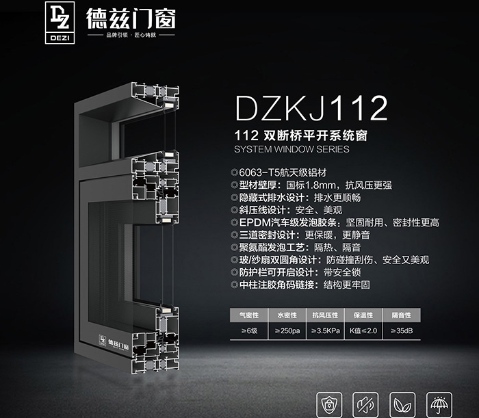 DZKJ112 双断桥平开系统窗