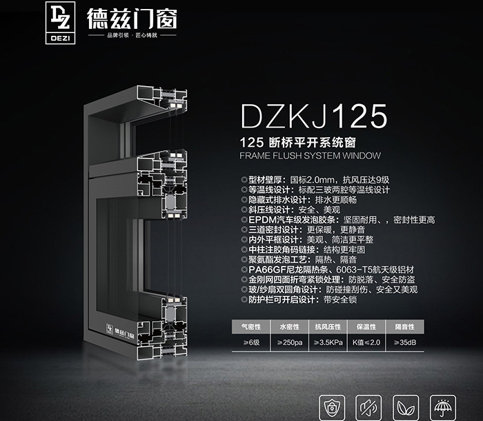 DZKJ125 断桥平开系统窗